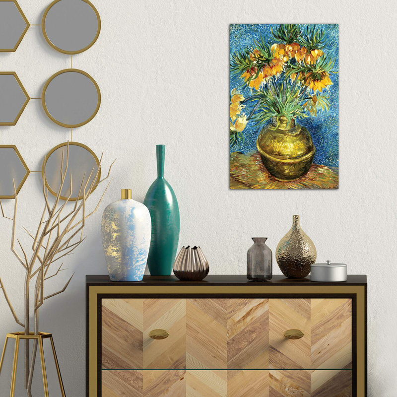 Crown Imperial Fritillaries In A Copper Vase, 1886 by Vincent Van Gogh - Wrapped Canvas Painting