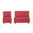Kid Comfort Collective Modular Chair and Sofa, 2-Piece Set - Red-124164542