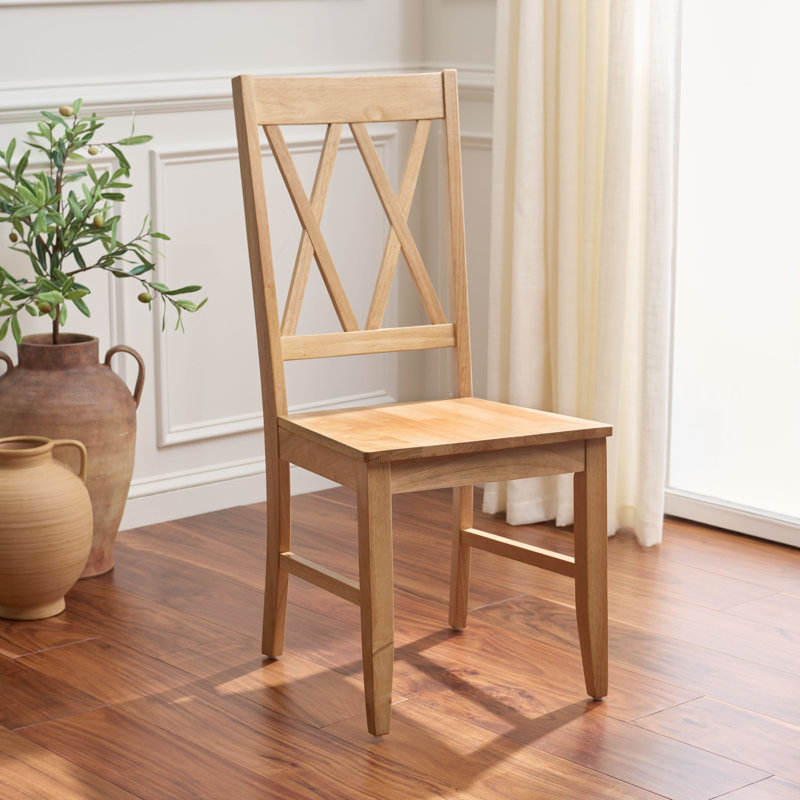Yelena Double X-Back Side Chair, Light Oak