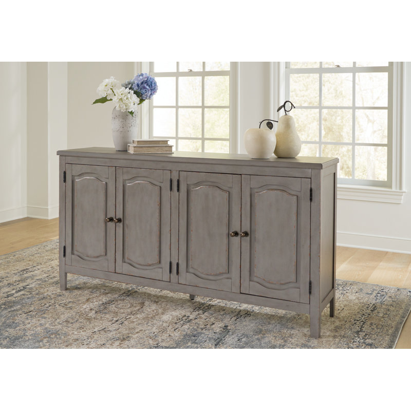 Antique Gray 68'' Traditional Sideboard with Adjustable Shelving