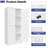 Mikenlee 61" Tall White Metal Kitchen Pantry Cabinet - Freestanding Adjustable Shelf Storage for Kitchen, Pantry & Bathroom-730316878