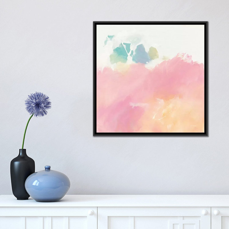 « what i saw on réveil », reproduction sur toile tendue, H 18 po x l 18 po x P 1,5 po, Toile avec cadre noir, Pas de tapis
