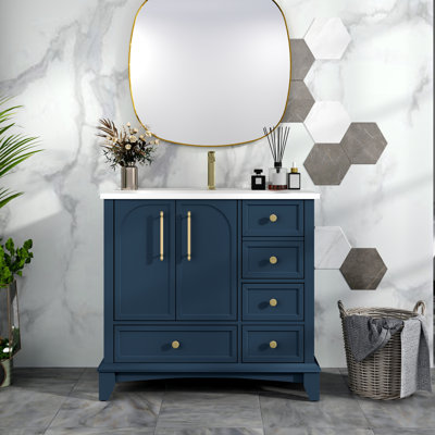 Fenlora Traditional Bathroom Vanity With Integrated Sink And Durable Construction