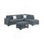 Ensemble de salon modulaire en forme de L avec repose-pieds et canapé capitonné 3 pièces-970202645
