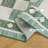 9x12 Checkered Area Rug, Abstract Washable Soft Rugs for Living Room, Modern Geometric Non Slip Low Pile Carpet for Bedroom, Dining Room, Green-1429331540