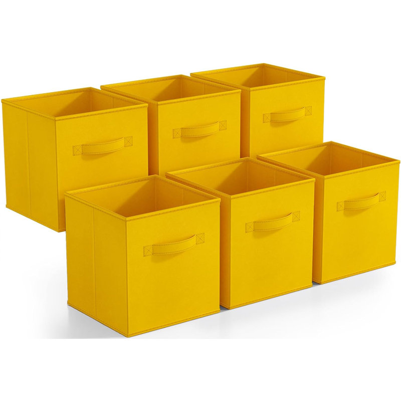 Sorbus 8 Pack 11" Foldable Storage Cubes with Handles, 6, Dark Yellow