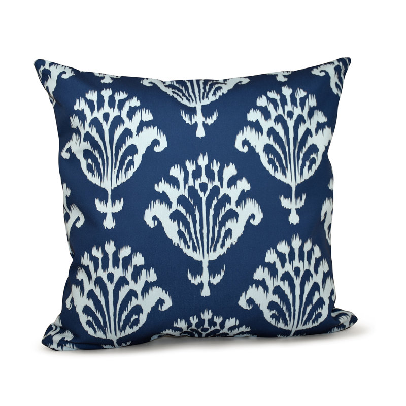 Geometric Reversible Throw Pillow, 20" H x 20" W, Navy Blue