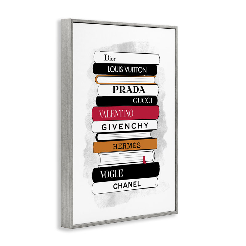 «Tall Fashion Bookstack», estampe numérique par Martina Pavlova, Estampe numérique Farmhouse, H 24 po x l 16 po
