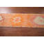 Orange Geometric Oushak Oriental Runner Rug 3x12