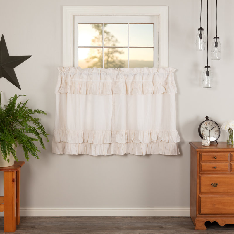 Rideau de café 72 po Sickels, l 36" x L 72", Blanc antique
