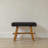 Sophie Woven Mendong and Teakwood Stool, Black-2115968760