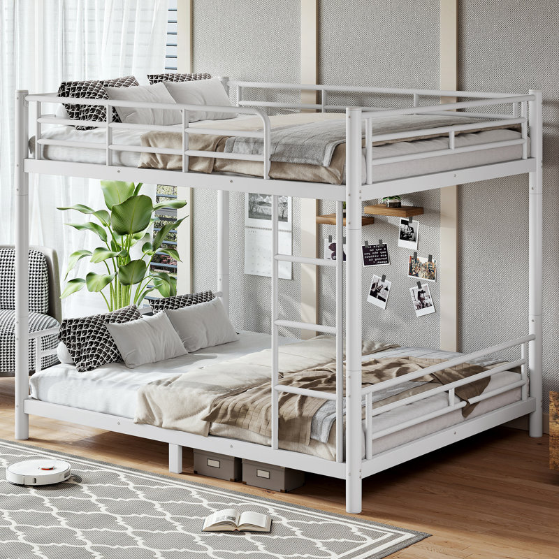 Lit superposé blanc pour enfants TwinPeak convertible en deux lits indépendants, Grand lit