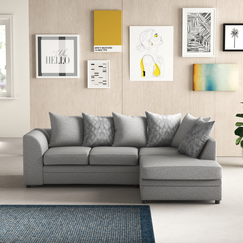 Ellaria Missy 3 Seater Corner Sofa , Grey, Right Hand Facing
