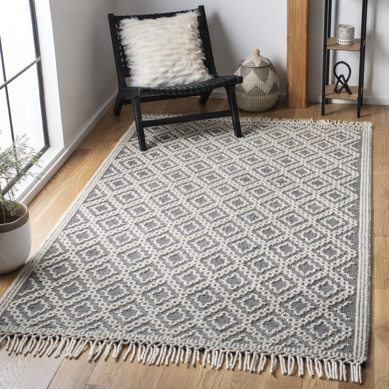 Nakita Natura Hand Woven Wool Geometric Rug, Rectangle 9' x 12'