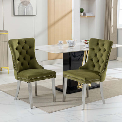 Tufted Solid Wood Velvet Upholstered Dining Chair