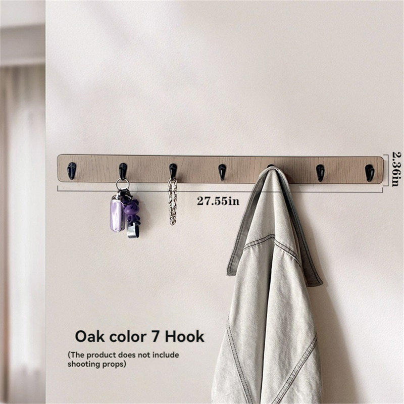 Solid Wood Over-The-Door Hook Rack