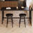 Black Straight Solid Wood Bar Table