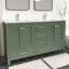 Meuble-lavabo autoportant 60 po Anvay en vert forêt avec comptoir en quartz de Carrare-1140451952-1153899799