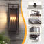Lanterne murale d'extérieur en fer forgé 2 lumières Selisa avec abat-jour en verre transparent-917363612-936828928