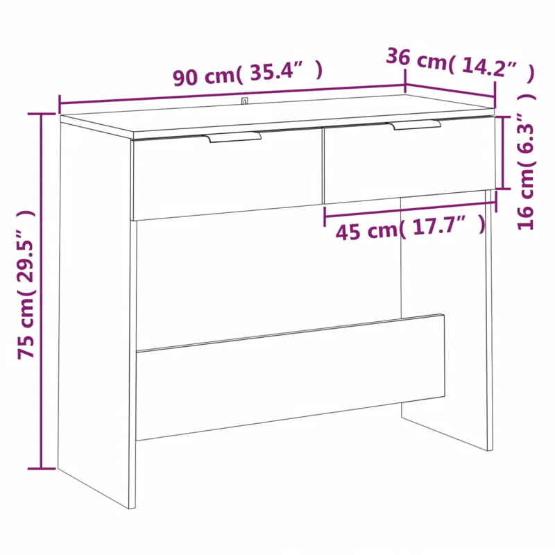 Johnath 90cm Console Table, Grey Sonoma