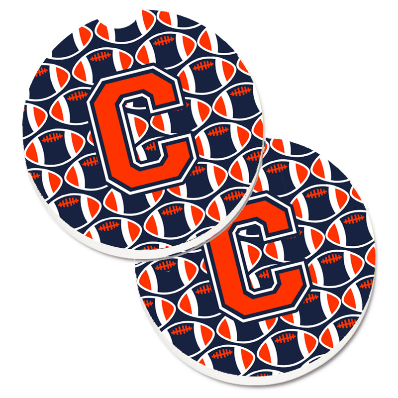 Sous-verre de football, C, Orange / bleu marine