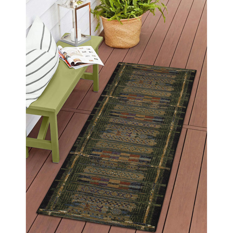 Lakedia Synthetic Non-Skid Kitchen Mat, Runner 1'11" x 4'11", Green