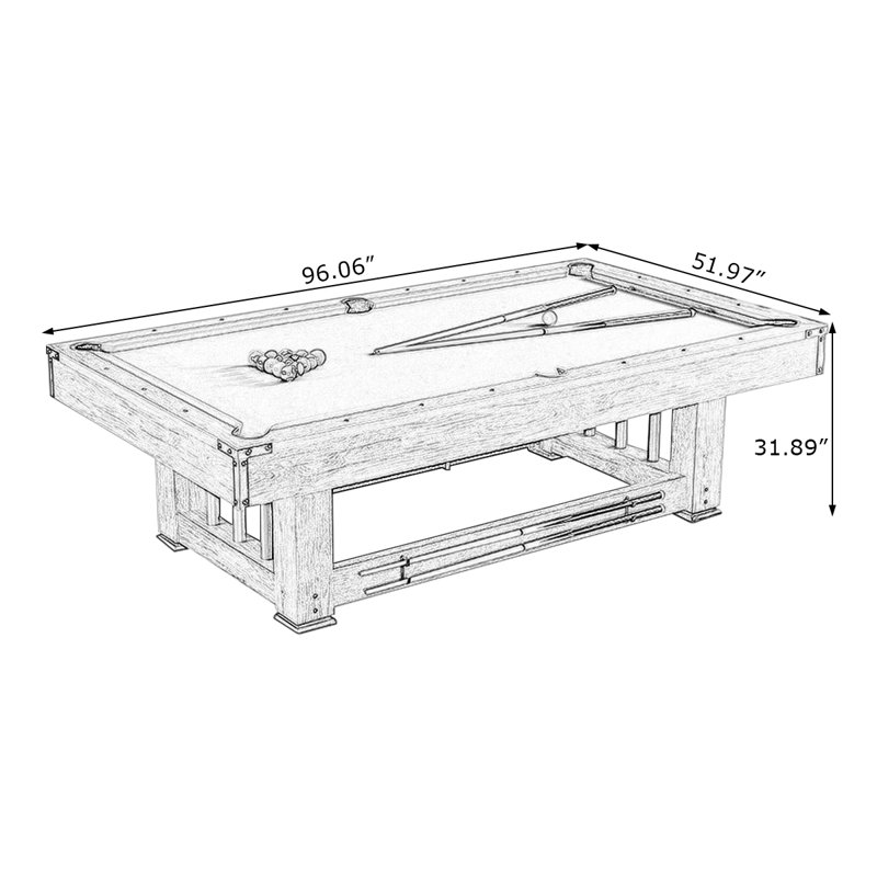 Table multi-jeux 96,06 po, H 31,89 po x l 96,06 po x P 51,97 po, Vert