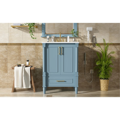 Modern Bathroom Vanity with Drawer and Back Open Structure