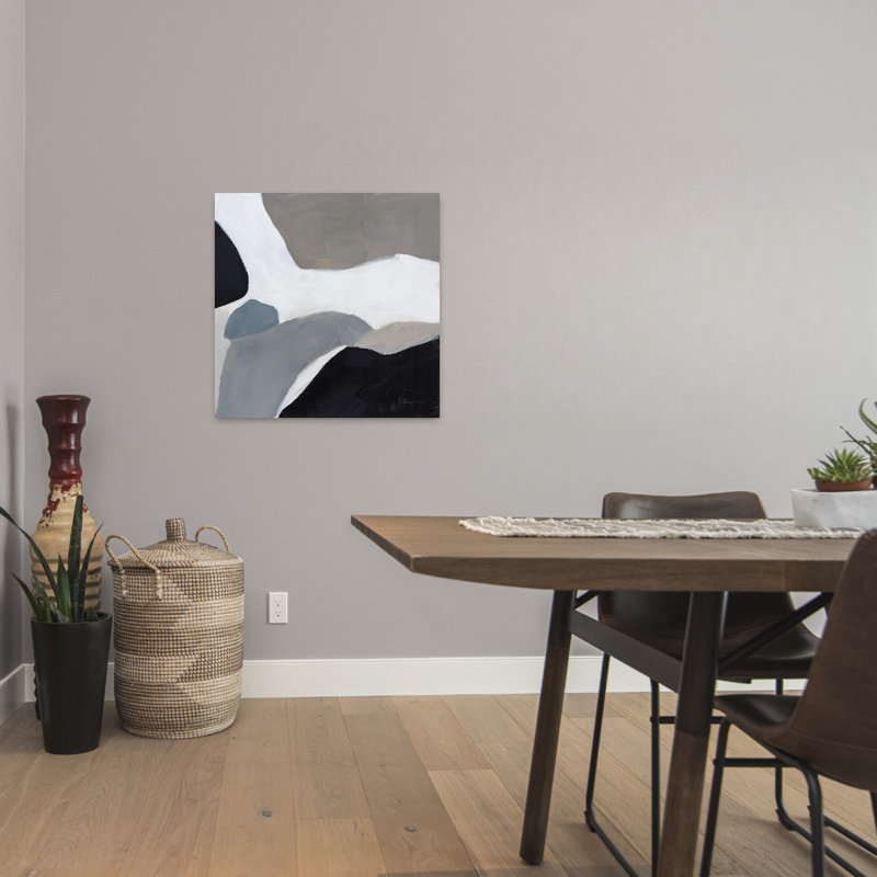 Faze contemporaine avec art abstrait noir, H 24 po x l 24 po
