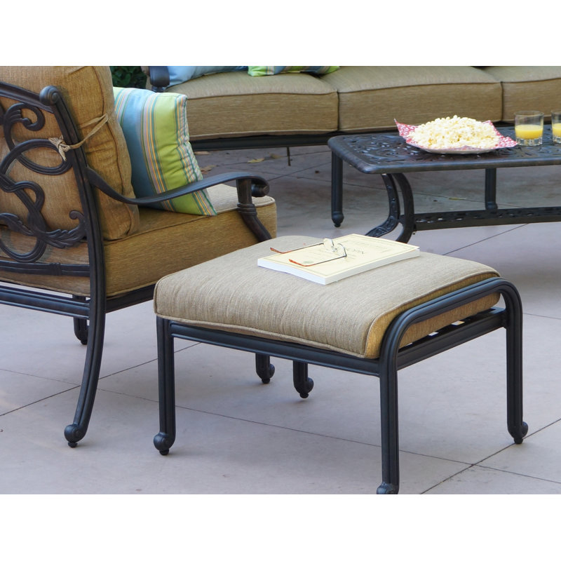 Nanafalia 6-Piece Patio Loveseat Conversation Set with Cushions and 21 x 42" Rectangular Coffee Table