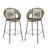 Outdoor Patio Faux Wicker Barstool Set Of 2 With Ergonomic Design And Weather-Resistant PE Construction.-254394821