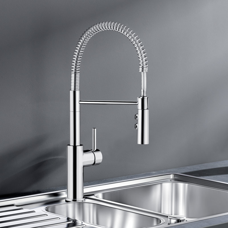 Catris Semi-Pro Pull-Down Dual-Spray Kitchen Faucet, Chrome