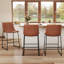 Tabouret de bar en cuir moderne avec pieds et repose-pieds-316050795-324824794-324897426