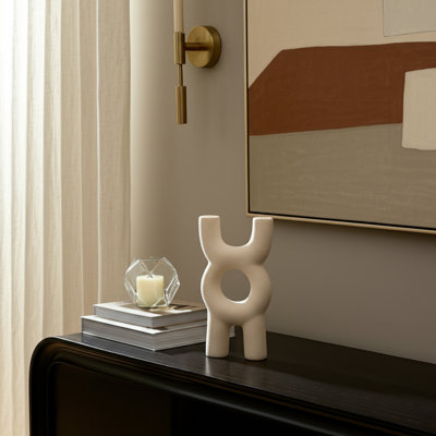 Décoration de chambre à coucher décorative moderne en grès, céramique et céramique de style moderne glamour ivoire et brun clair