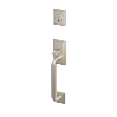 Emtek Single Cylinder Manning Sectional Tubular Entry Set w/ Merrimack Lever, Satin Nickel, (LH)