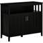 Buffet pour le salon, le vestibule ou le bar à café, armoire noire avec tablettes réglables et 2 portes, construction, l 41,75 po x P 17,75 po H 35,5 po