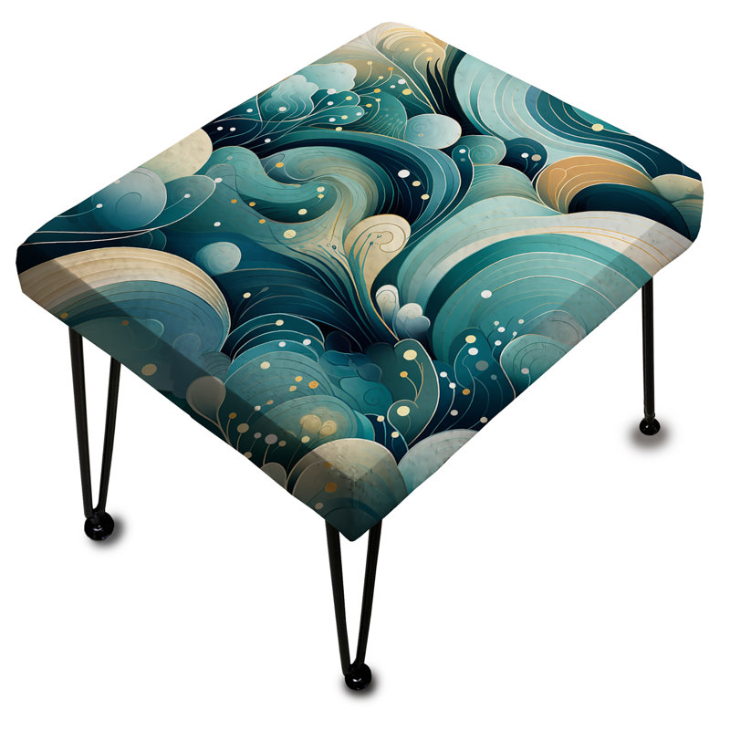 Repose-pieds rectangulaire Oceanic Blue Coastal Fusion - éclectique