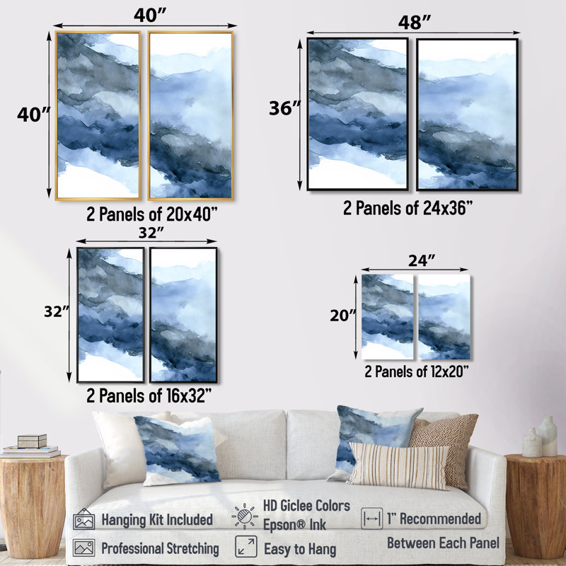 Sapphire Blue Nebula VII - art mural moderne, 32" H x 32" W, Cream, Impression encadrée flottante