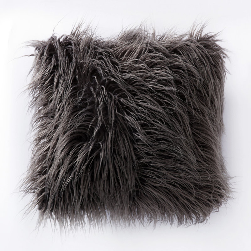  Housse de coussin carré et insert, Gris foncé, H 20 po x l 20 po x P 1 po