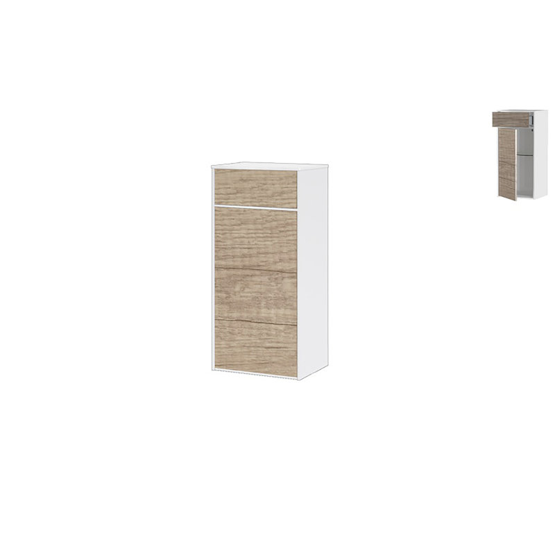 Arciszewski Wall Linen Cabinet, Sanremo Eiche Rustic, Left