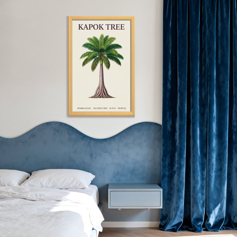 Plantes et fleurs Kapok Tree Botanical Illustration, Toile tendue, Ne s’applique pas, H 24 po x l 16 po