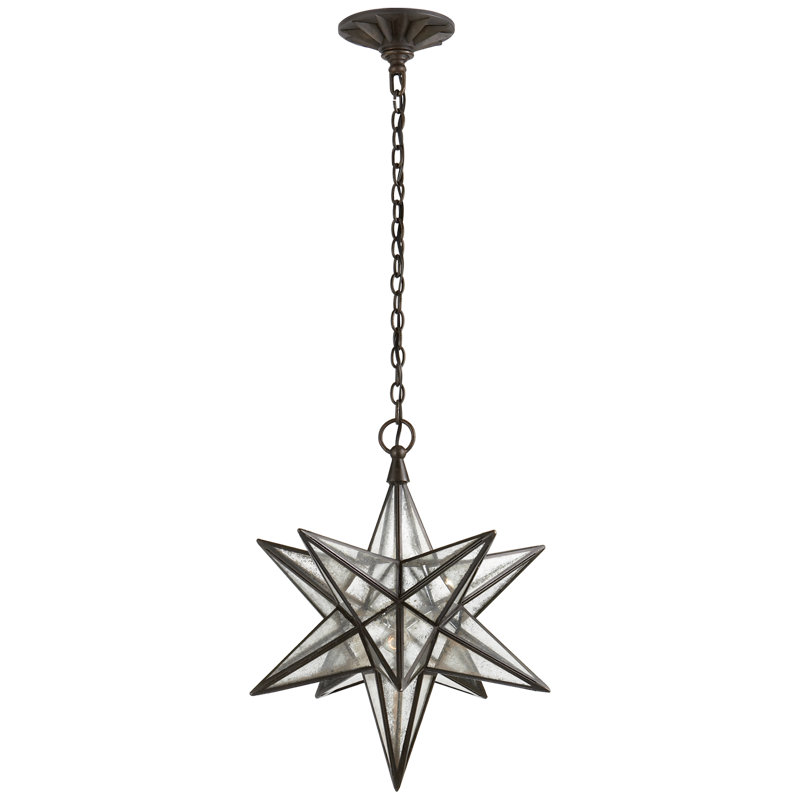 Chapman & Myers Moravian Medium Star Lantern, Aged Iron, 19.75" H x 18" W x 18" D