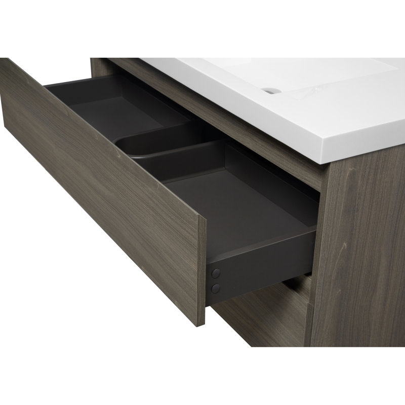 Meuble-lavabo simple 42 po avec plateau en résine Rizas