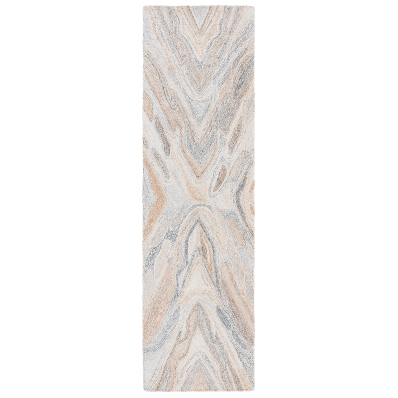 Clen Hand Tufted Pet Yarn Pile Abstract Rug, Runner 2'3" x 8'