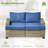 Outdoor All-Weather Wicker Sectional Loveseat Sofa With Cushions-843305536