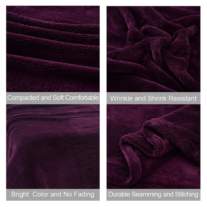 Couverture douce en flanelle toutes saisons, Grand, Mauve