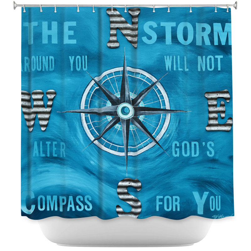 Rideau de douche simple gods nautique compass