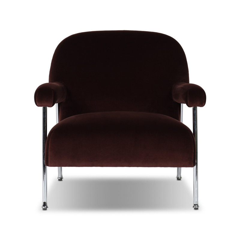 Gabriette Chair-Taupe Shearling, Surrey Plum Performance Velvet
