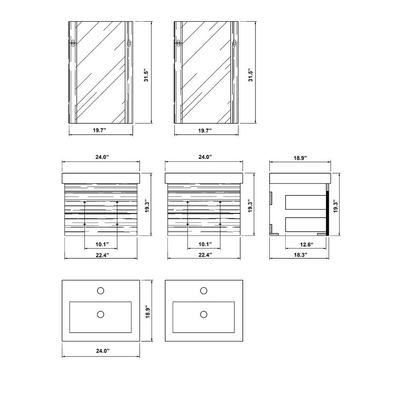 Ensemble de meuble-lavabo double 49 po Pickering