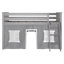 Lit mezzanine simple en bois massif avec rideau Ethridge Kids-1908180091-1908180086